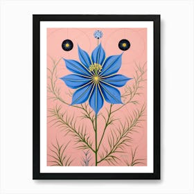 Love In A Mist Nigella 5 Hilma Af Klint Inspired Pastel Flower Painting Art Print