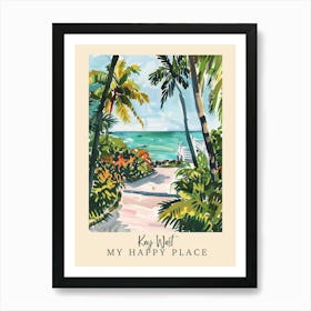 My Happy Place Key West 4 Travel Poster Art Print