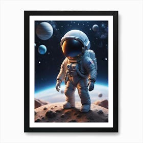 Astronaut In Space 3 Art Print