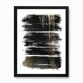 Abstract Black And Gold Painting 12 Art Print