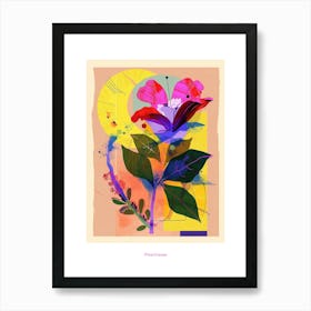 Moonflower 3 Neon Flower Collage Poster Art Print