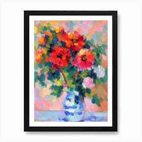 Dahlia  Matisse Style Flower Art Print