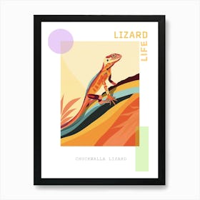 Orange Chuckwalla Abstract Modern Illustration 4 Poster Art Print