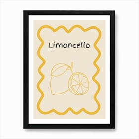 Limoncello Doodle Poster Yellow Art Print