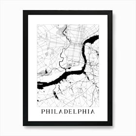 Philly Street Map - Philadelphia Art Print