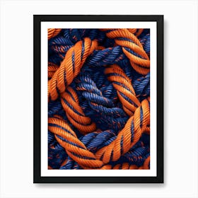 Blue And Orange Ropes 2 Art Print