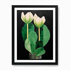 Modern Abstract Cactus Painting Easter Cactus 1 Art Print