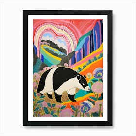 Maximalist Animal Painting Badger 2 Art Print