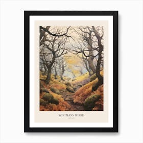 Autumn Forest Landscape Wistmans Wood England Poster Art Print