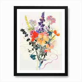 Prairie Clover 4 Collage Flower Bouquet Art Print