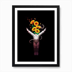 Surya Namaskar Sun Salutation Astronaut Art Print