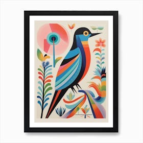 Colourful Scandi Bird Common Tern 1 Art Print