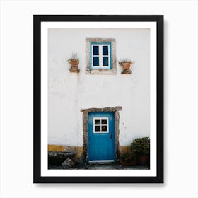 The Tiny Blue Door In A Village In Portugal Art Print