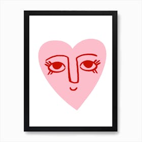 Visage Coeur Affiche Minimaliste pour Salon