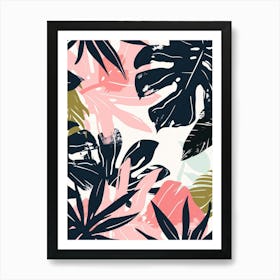 Tropical Leaves Pattern 7 Art Print