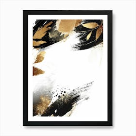 Abstract Gold And Black Abstract Painting 1 Art Print