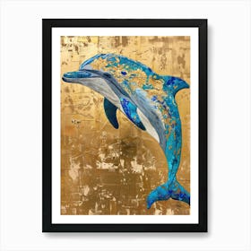 Dolphin Gold Effect Collage 4 Poster