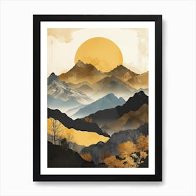 Sunset Peaks 4 Art Print