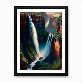 Blyde River Canyon Waterfalls, South Africa Nat Viga Style (1) Art Print