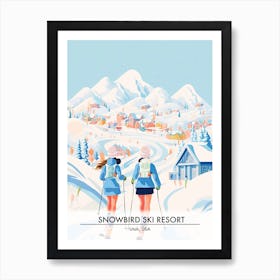 Snowbird Ski Resort   Utah Usa, Ski Resort Poster Illustration 0 Art Print