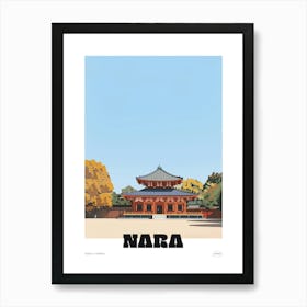 Todai Ji Temple Nara 1 Colourful Illustration Poster Art Print