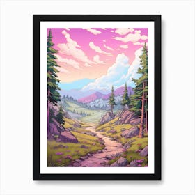 Long Range Traverse Canada 2 Hike Illustration Art Print