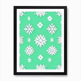 Winter Snowflake Pattern, Snowflakes, Kids Illustration 1 Affiche
