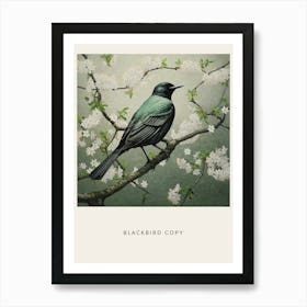 Ohara Koson Inspired Bird Painting Blackbird 2 Copy Poster Art Print