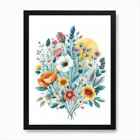 Watercolor Flowers 6 Art Print