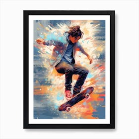 Skateboarding In London, United Kingdom Drawing 1 Art Print