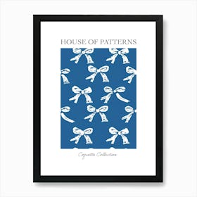 White And Blue Bows 5 Pattern Poster Art Print