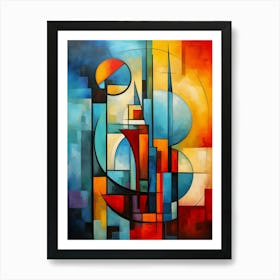 Abstract Modern Cubism Colorful Style Painting 1 Art Print