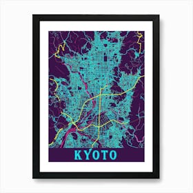 Kyoto Map Poster 1 Art Print