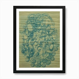 Turquoise and Silver Art Print