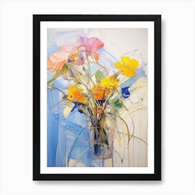 Abstract Flower Painting Asters 2 Art Print