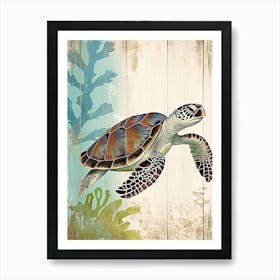 Beach House Sea Turtle  13 Art Print