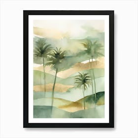 Los Angeles Golden Green LA Palms Art Print