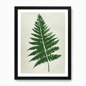 Green Ink Painting Of A Boston Fern 4 Art Print