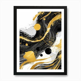 Abstract Gold And Black 2 Art Print