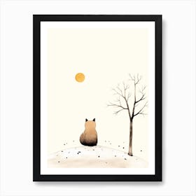 Cute Minimal Fox Illustration 2 Art Print