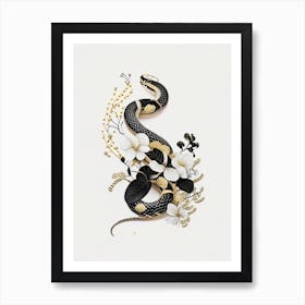 Milk Snake Gold And Black Art Print