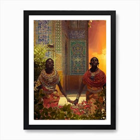 African Tribe Couple Art Print