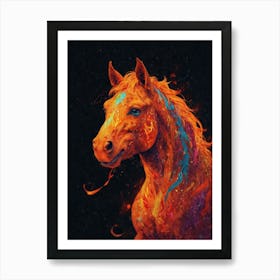 Flaming Horse Art Print