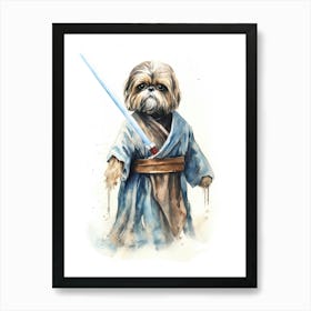 Shih Tzu Dog As A Jedi 2 Art Print