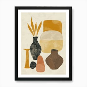 Abstract Objects Flat Illustration 3 Art Print