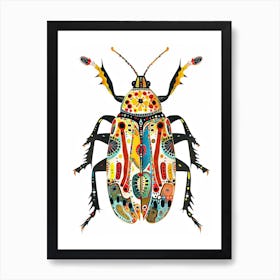 Colourful Insect Illustration Flea Beetle 10 Art Print