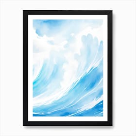 Blue Ocean Wave Watercolor Vertical Composition 91 Art Print