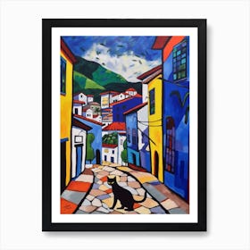 Painting Of Rio With A Cat 3 In The Style Of Matisse Art Print