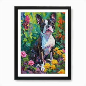 Boston Terrier Acrylic Painting 2 Art Print