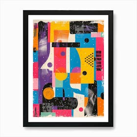 Playful And Colorful Geometric Shapes Arranged In A Fun And Whimsical Way 32 Art Print